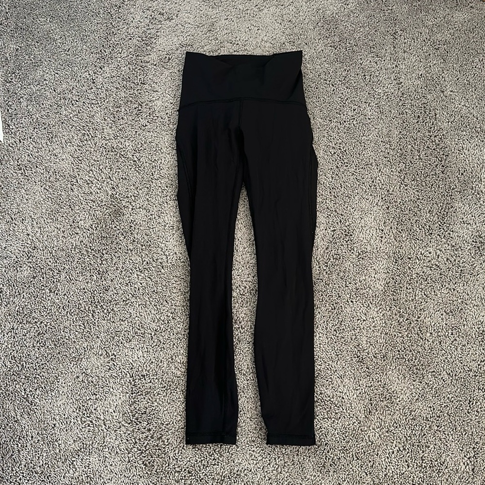 Lululemon leggings, black, with mesh on the side of calves